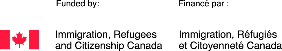 French and English version of Funded by: with the Logo for Immigration, Refugees and Citizenship Canada