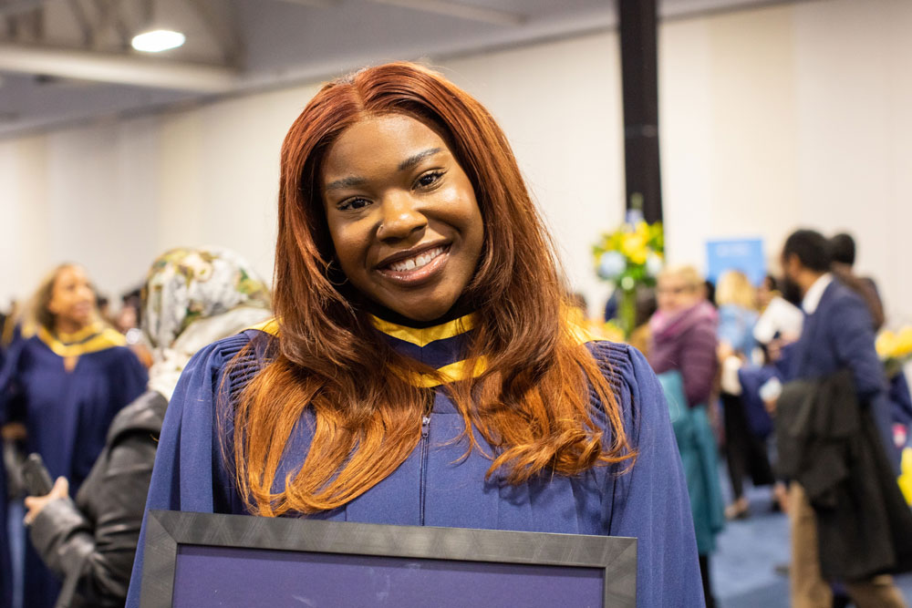 Grad smiling