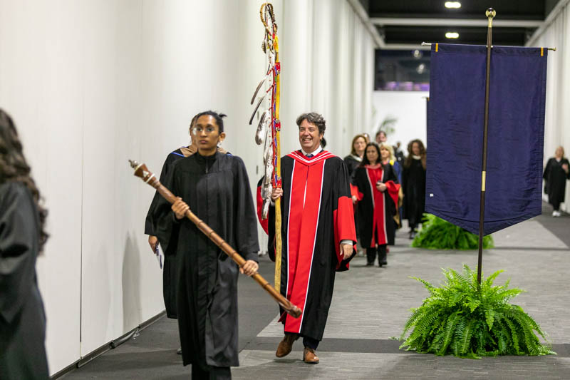 Faculty proceeding in a line