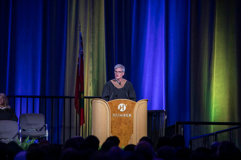 Person speaking at podium