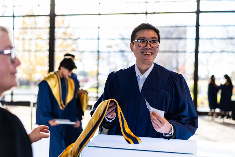 Student receiving Gown