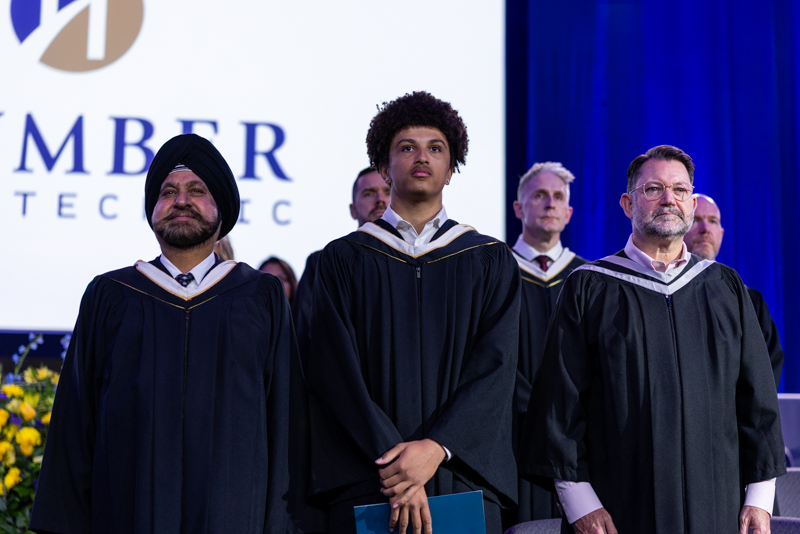 People standing up on stage