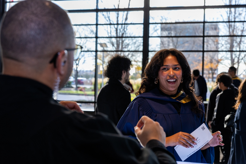 Student receiving letter