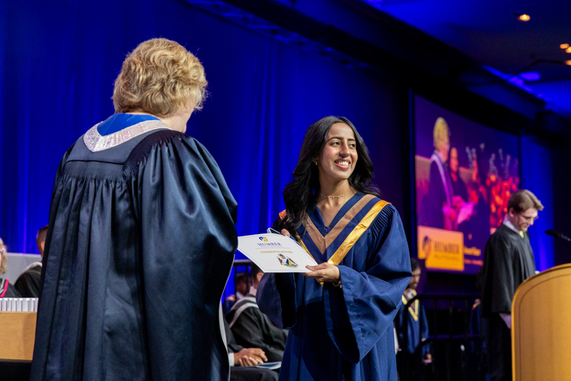 Student receiving diploma