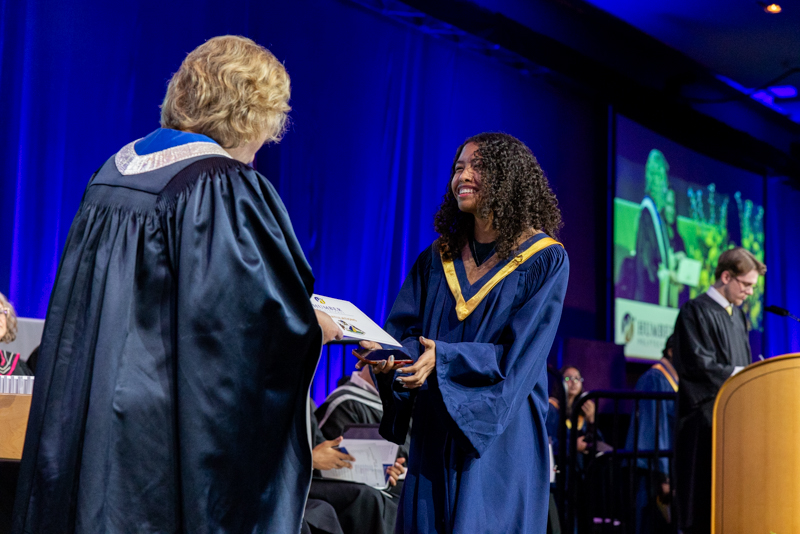 Student receiving diploma