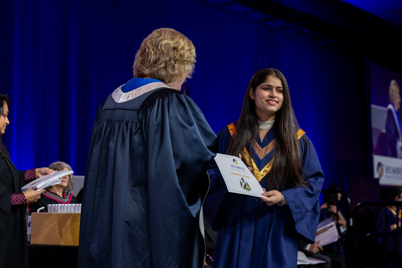 Student receiving diploma