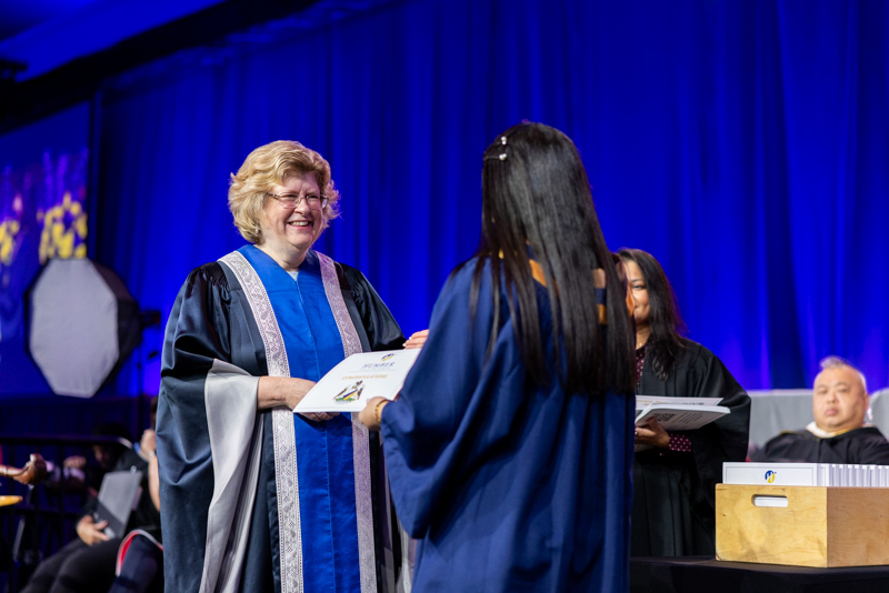 Humber President Giving Diploma