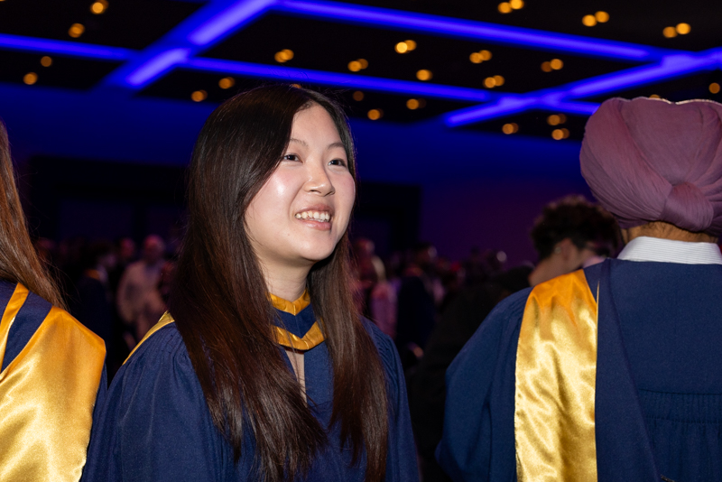 Students talking and smiling