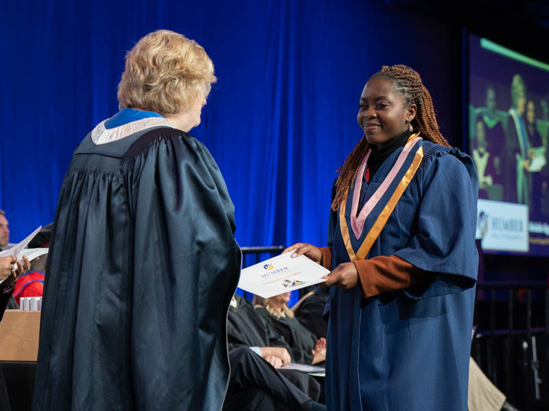 Student receiving diploma