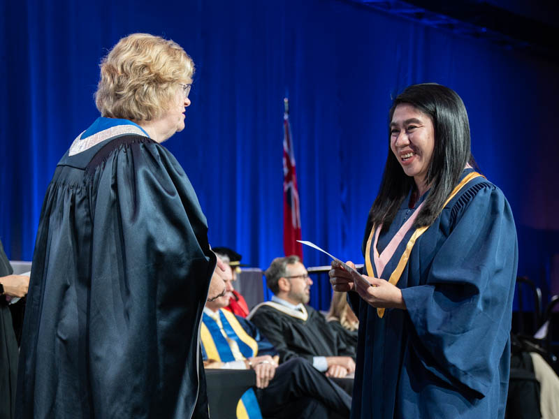 Student receiving diploma