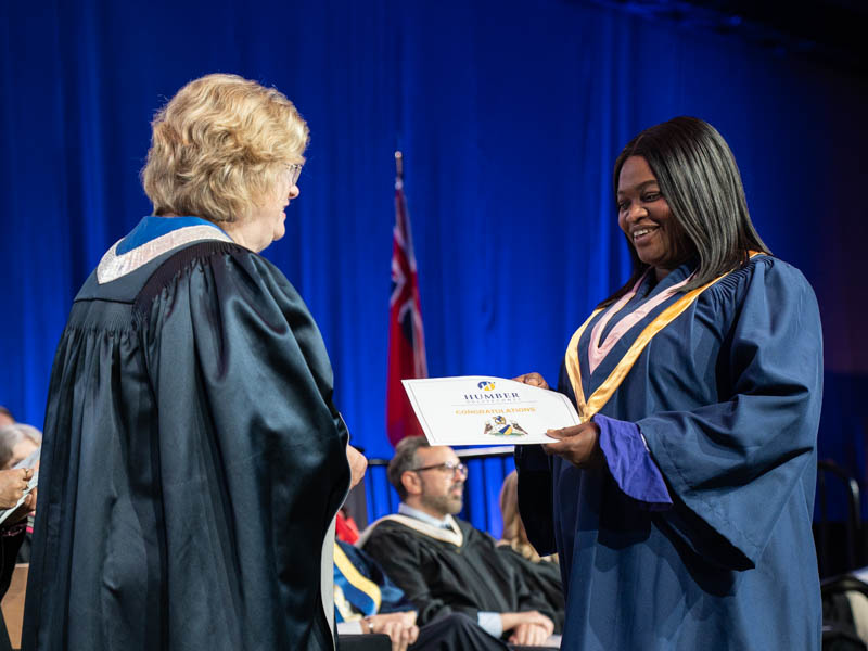 Student receiving diploma