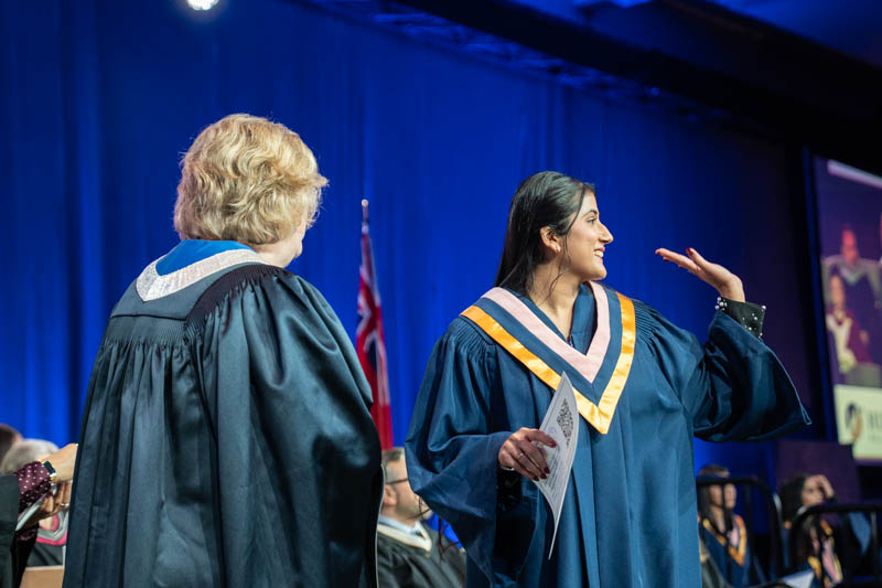 Student receiving diploma