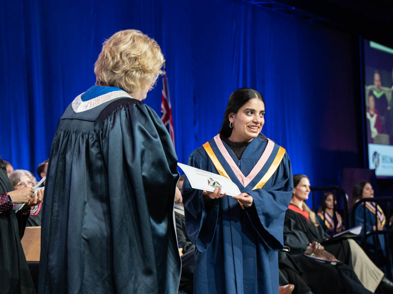 Student receiving diploma