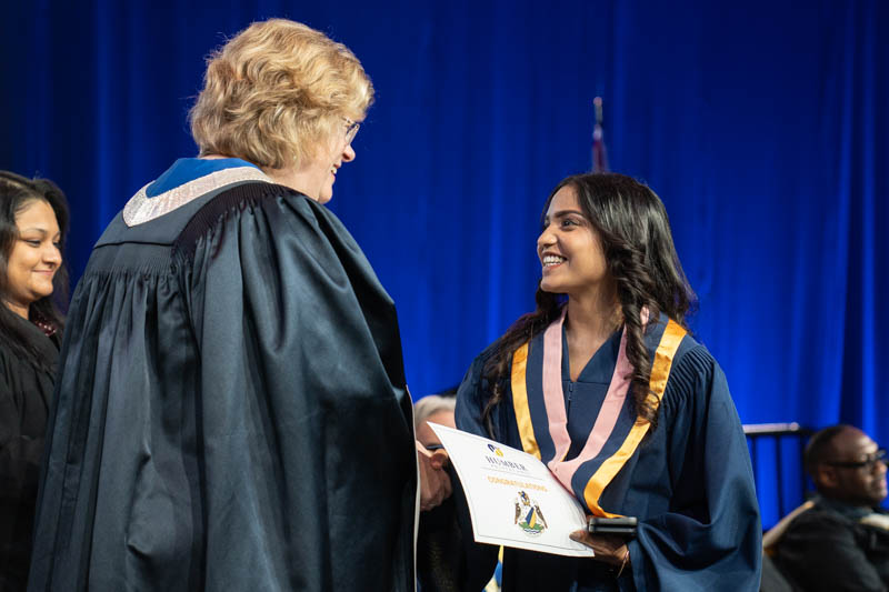 Student receiving diploma