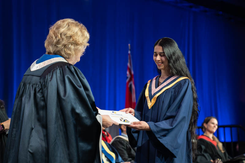 Student receiving diploma