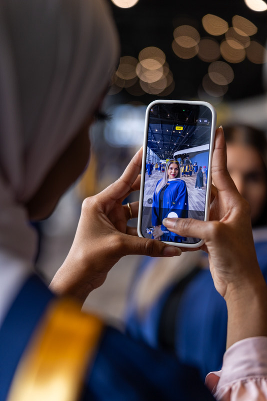 Students taking photos