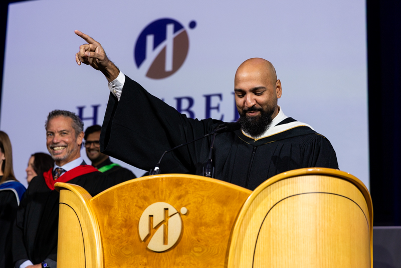Humber Staff talking on podium