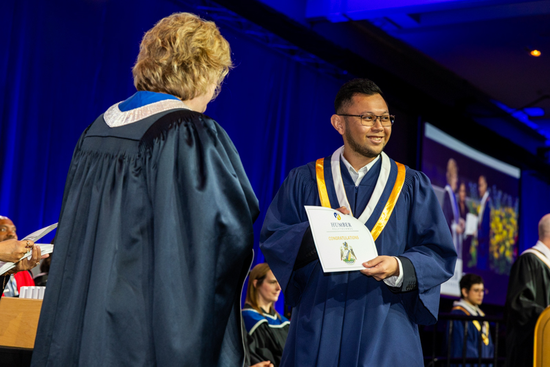 Student receiving document