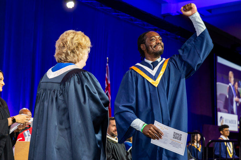 Student receiving document