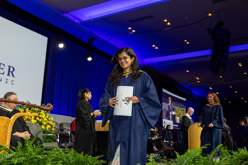 Student receiving document