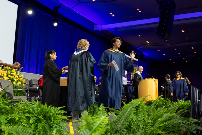 Student receiving document