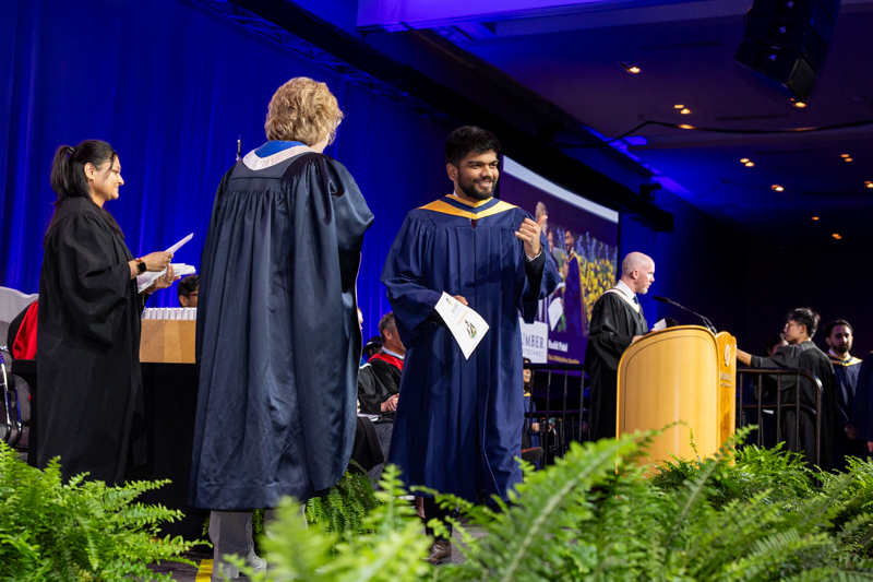 Student receiving document