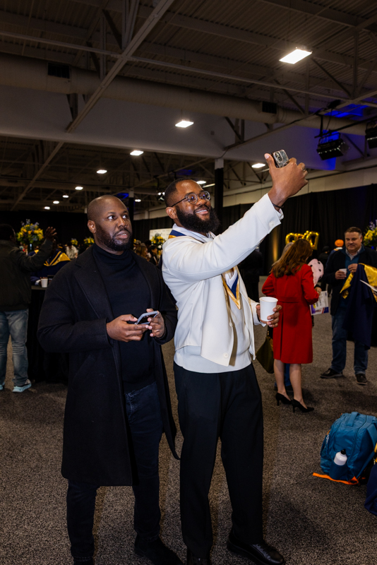 Students taking selfie