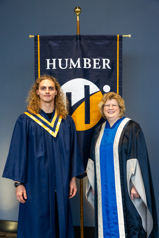 Humber President posing with student