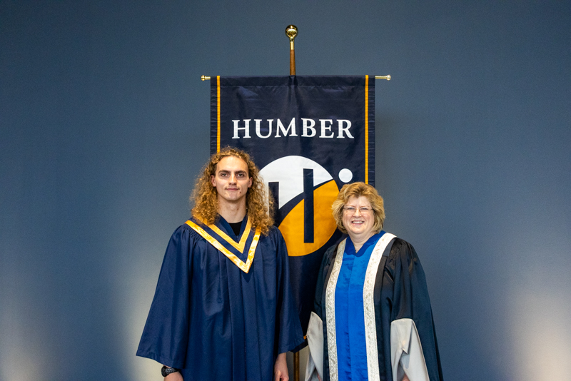 Humber President posing with student