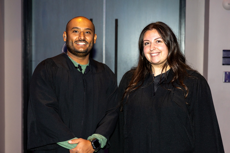 People smiling and posing for photo