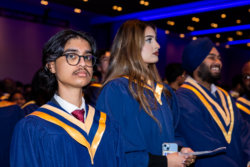 Students watching ceremony