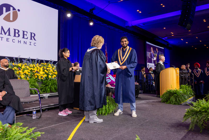 Student receiving diploma