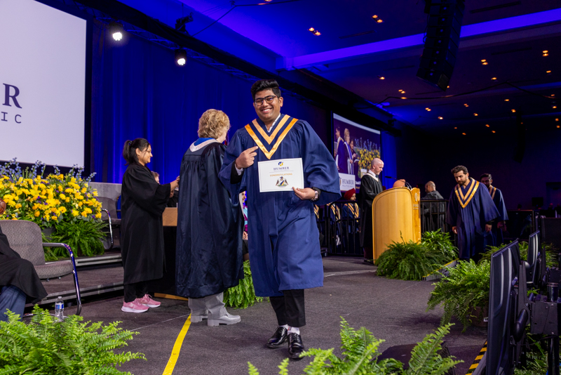 Student receiving diploma
