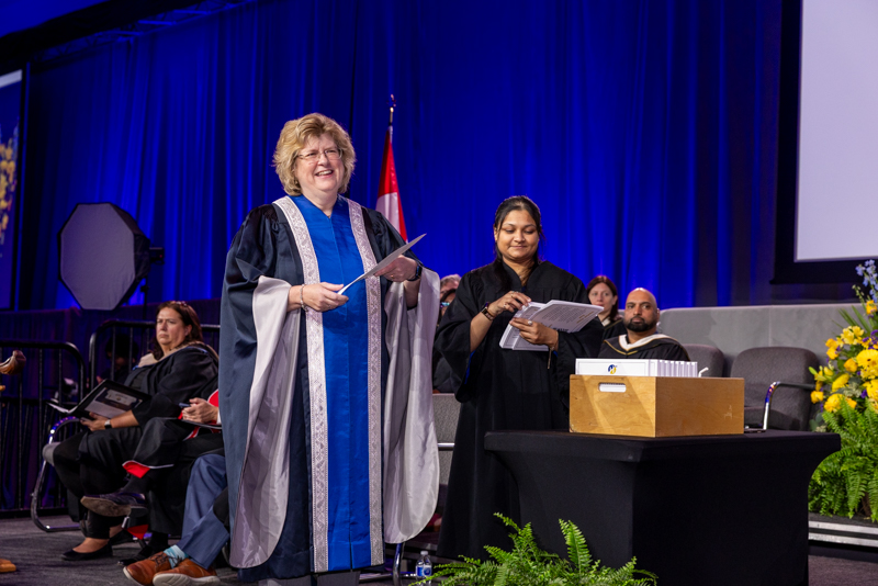 Humber President giving diploma