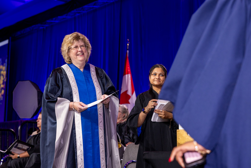 Humber President giving diploma