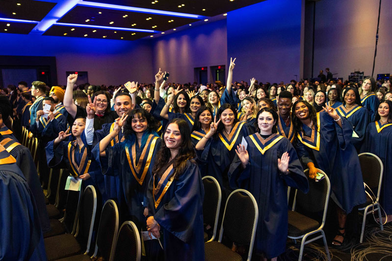 Students smiling for camera