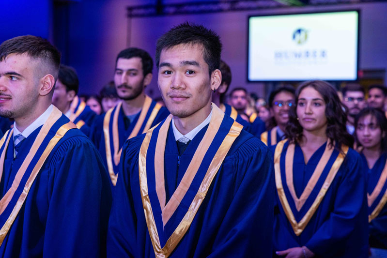 Students watching the ceremony