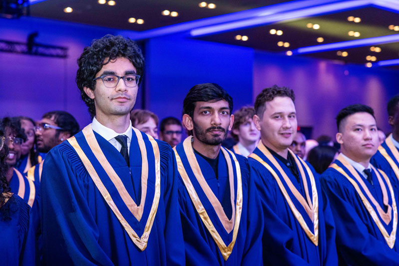 Students watching the ceremony