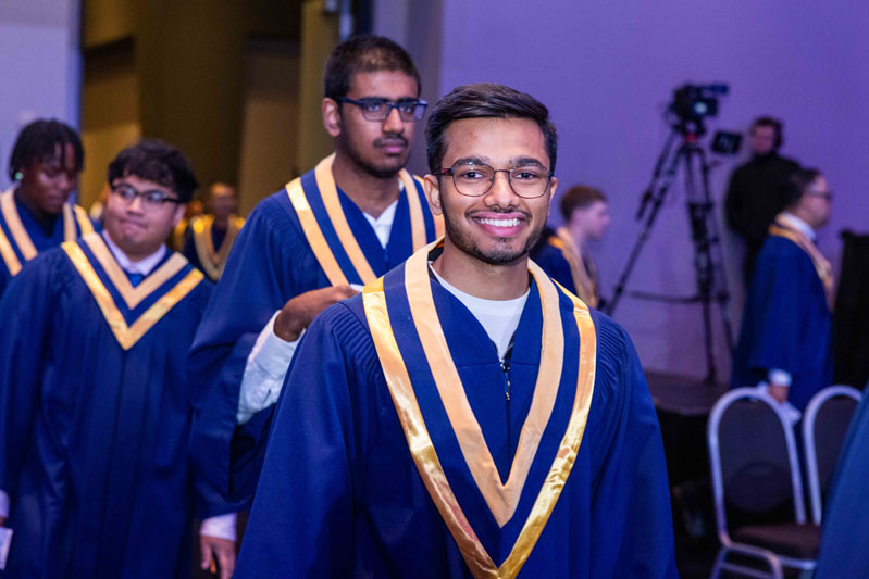 Students Smiling in line