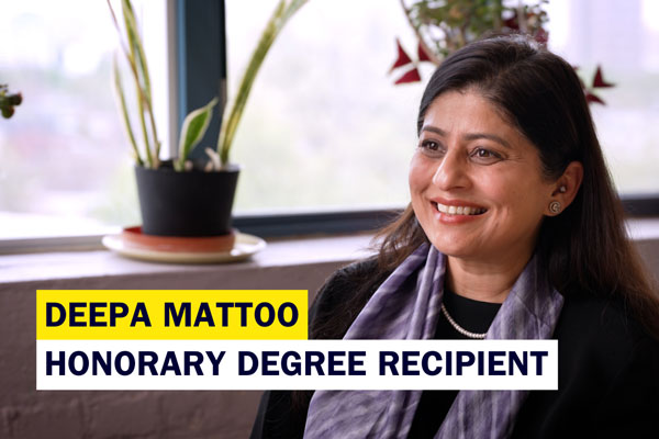 Deepa Matoo sitting during interview