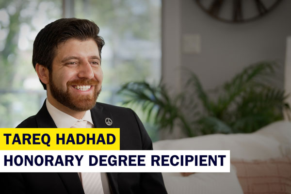 Tareq Hadhad being interviewed