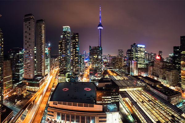 Downtown Toronto at night