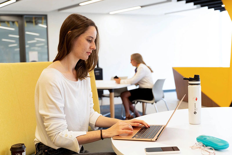 student using a laptop