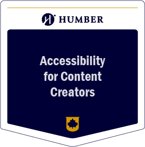 Accessibility for Content Creators digital badge