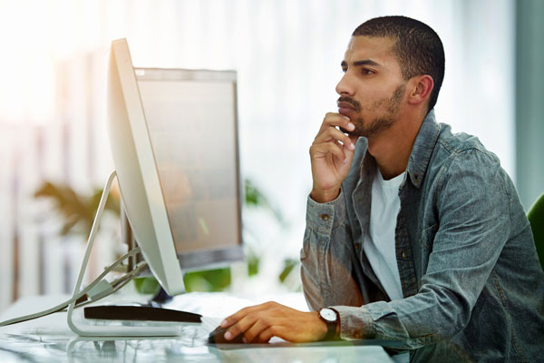 person working on computer