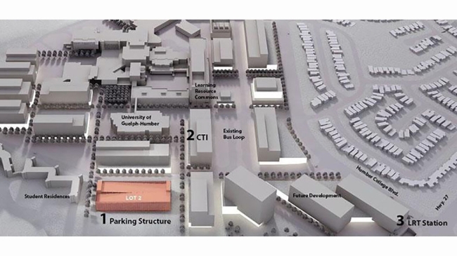 A map of where the parking structure is to be located
