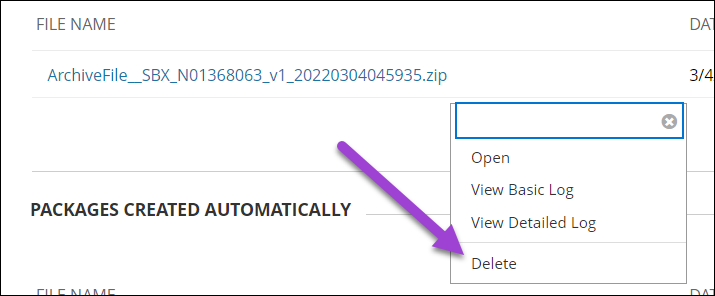 delete archive