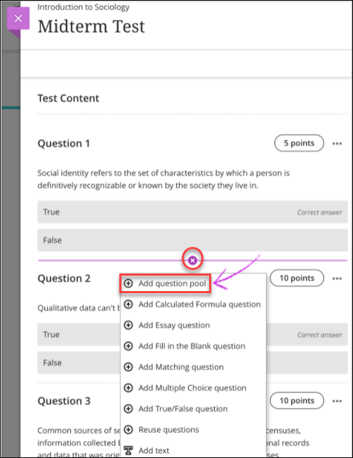 Creating Question Pools Faculty Blackboard
