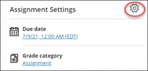settings icon in assignments settings