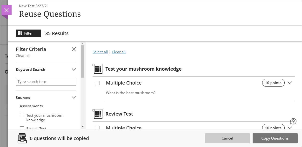 Reusing Questions In Blackboard Ultra – Faculty Blackboard